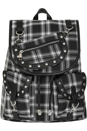 Banned Retro Rucksack Yami Kariert Weiss, Karo Schottenmuster - Verkäufer: Schompi Trading e.K.