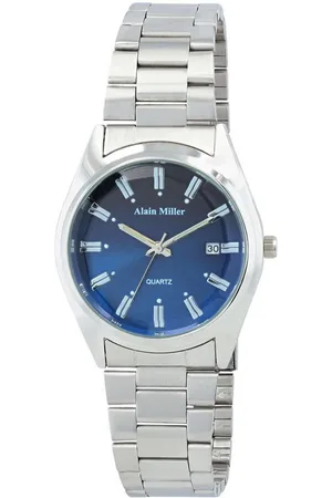 Alain Miller Quarzuhr 2800101 Herrenuhr mit Metallband, silberfarben/ grün - Verkäufer: Shaghafi GmbH