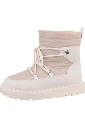 Ital-Design Damen Snowboots Freizeit Snowboots Flach Schnürstiefeletten in Beige - Verkäufer: