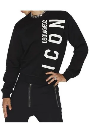 Dsquared2 Rundhalspullover Be Icon Sweatshirt Schwarz Herren - Verkäufer: wellStyled