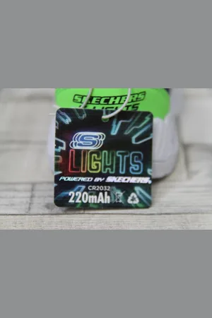 Skechers Jungen Klett-Halbschuh schwarz-neongrün mit Blinklicht Klettschuh - Verkäufer: Littmann