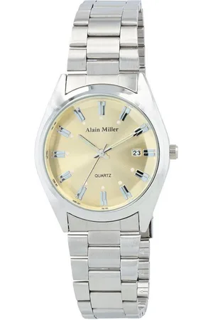 Alain Miller Quarzuhr 2800101 Herrenuhr mit Metallband, silberfarben/ grün - Verkäufer: Shaghafi GmbH