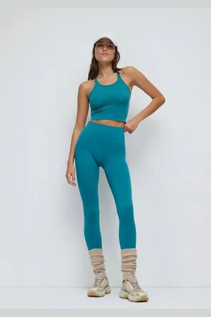 No Matter What Apparel Leggings Blaue High-Waist Nahtlose Sportleggings - Verkäufer: MegaMerchant