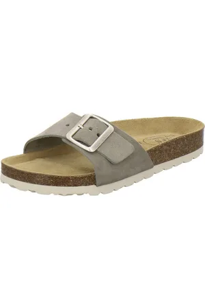 Afs 211286 Sommer Pantolette für Damen mit Fußbett, bequeme Sandalen aus Leder - Verkäufer:
