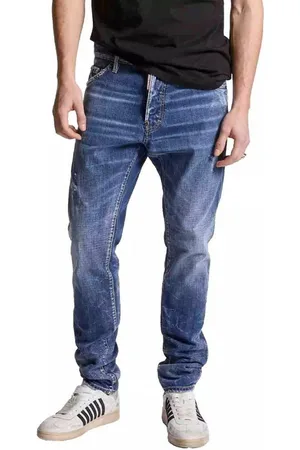 Dsquared2 5-Pocket-Jeans Jeans Cool Guy Tapered Fit Slim cut Gezielt platzierte Abnutzungsspuren für den angesagten Used-Look - Verkäufer: eldigo