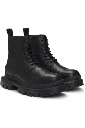 HUGO BOSS Herren Stiefel Leder Fabyan halb ltgr Stiefel - Verkäufer: Yourfashionplace