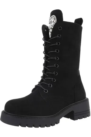 Ital-Design Damen Schnürschuhe Freizeit Schnürstiefelette (87214562) Blockabsatz Plateaustiefeletten in - Verkäufer: