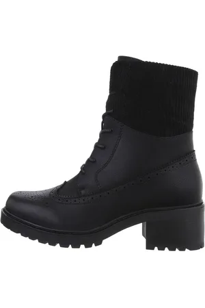 Ital-Design Damen Schnürschuhe Freizeit Schnürstiefelette (84906808) Blockabsatz Schnürstiefeletten in - Verkäufer: