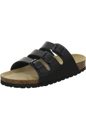 Afs 213323 Dreischnaller Pantolette für Damen mit Fußbett, bequeme Sandalen aus Leder - Verkäufer: