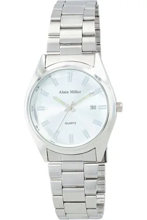 Alain Miller Quarzuhr 2800101 Herrenuhr mit Metallband, silberfarben/ grün - Verkäufer: Shaghafi GmbH