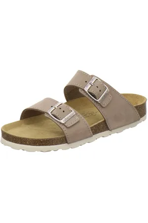 Afs 210212 Zweischnaller Pantolette für Damen mit Fußbett, bequeme Sandalen aus Leder - Verkäufer: