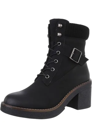 Ital-Design Damen Schnürschuhe Freizeit Schnürstiefelette (88519556) Blockabsatz Stiefeletten in - Verkäufer: