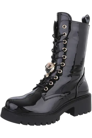 Ital-Design Damen Schnürschuhe Freizeit Schnürstiefelette (87118132) Blockabsatz Plateaustiefeletten in - Verkäufer: