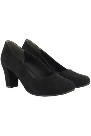 Ulla Popken Veloursleder-Pumps Wellenschnitt Blockabsatz Pumps - Verkäufer: Popken Fashion Group
