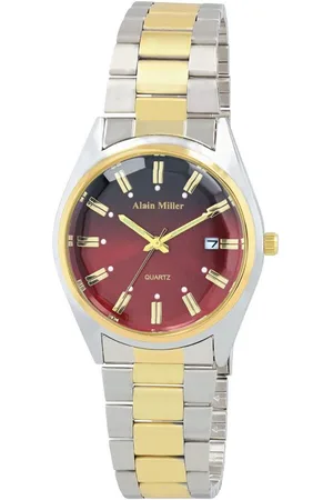Alain Miller Quarzuhr 2800101 Herrenuhr mit Metallband, silberfarben/ grün - Verkäufer: Shaghafi GmbH