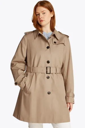 Tommy Hilfiger Trenchcoat CRV HERITAGE SB TRENCH in Großen Größen, Logostickerei am Ärmel, typischen Trenchdetails