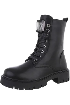 Ital-Design Damen Schnürschuhe Freizeit Schnürstiefelette (87214575) Blockabsatz Plateaustiefeletten in - Verkäufer: