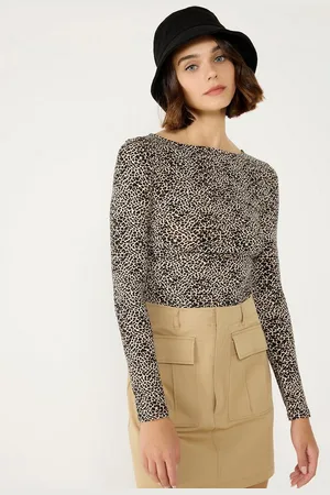 No Matter What Apparel Body Langarm-Leoparden-blouse - Verkäufer: MegaMerchant
