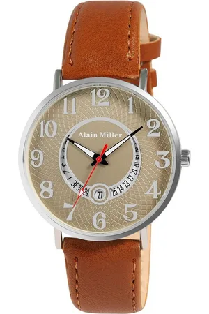 Alain Miller Quarzuhr 2900259 Alian Miller Herrenuhr mit Band aus Lederimitat, schwarz - Verkäufer: Shaghafi GmbH