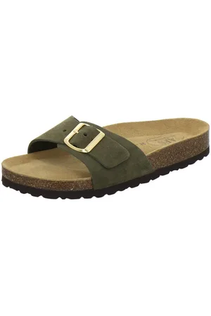 Afs 211288 Sommer Pantolette für Damen mit Fußbett, bequeme Sandalen aus Leder - Verkäufer: