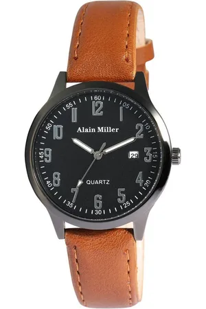 Alain Miller Quarzuhr 2900262 Herrenuhr mit Band aus Lederimitat, braun + - Verkäufer: Shaghafi GmbH