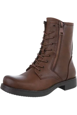 Ital-Design Damen Schnürschuhe Freizeit Stiefelette (87740381) Blockabsatz Schnürstiefeletten in - Verkäufer: