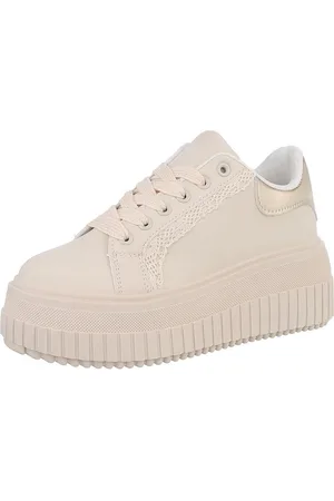 Ital-Design Damen Low-Top Freizeit Sneaker (88460300) Keilabsatz/Wedge Sneakers Low in Beige - Verkäufer: