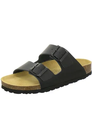 Afs 210023 Zweischnaller Pantolette für Damen mit Fußbett, bequeme Sandalen aus Leder - Verkäufer: