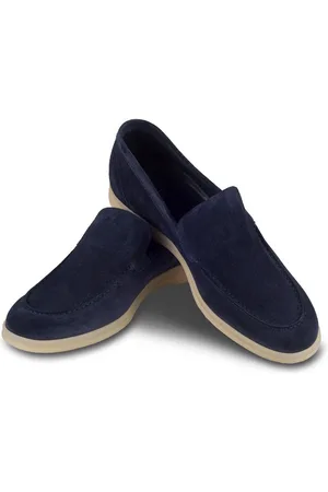 Brecos Leichter Mokassin / Yacht Loafer aus Veloursleder in blau, Gummisohle Loafer Handgefertigt in Italien - Verkäufer: SISENTO - Italienische Schuhe