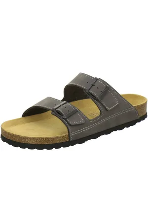 Afs 311082 Zweischnaller Pantolette für Herren mit Fußbett, bequeme Sandalen aus Leder - Verkäufer: