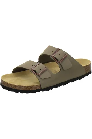 Afs 310068 Zweischnaller Pantolette für Herren mit Fußbett, bequeme Sandalen aus Leder - Verkäufer:
