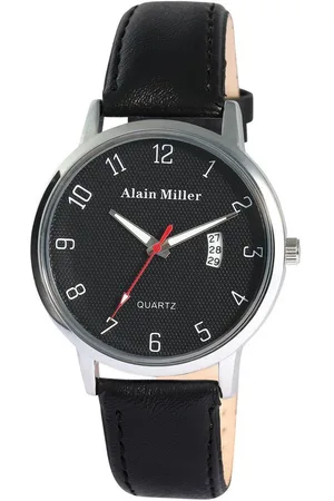 Alain Miller Quarzuhr 2900261 Herrenuhr mit Band aus Lederimitat, schwarz - Verkäufer: Shaghafi GmbH