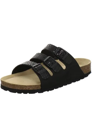 Afs 213397 Dreischnaller Pantolette für Damen mit Fußbett, bequeme Sandalen aus Leder - Verkäufer: