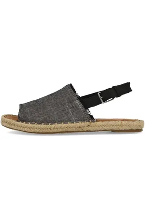 TOMS Clara Black Textured Chambray Leather EUR 36.5 Sandale - Verkäufer: Schuhdealer
