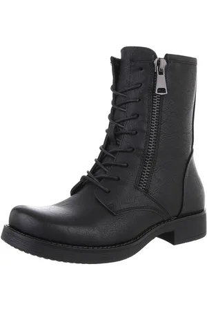 Ital-Design Damen Schnürschuhe Freizeit Stiefelette (87740388) Blockabsatz Schnürstiefeletten in - Verkäufer: