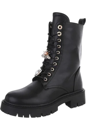 Ital-Design Damen Schnürschuhe Schnürstiefelette (87118103) Blockabsatz Plateaustiefeletten in - Verkäufer: