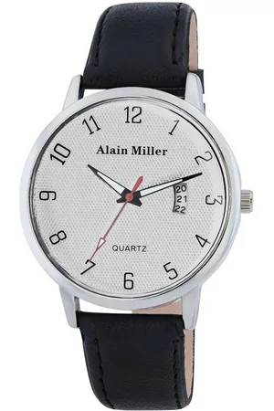 Alain Miller Quarzuhr 2900261 Herrenuhr mit Band aus Lederimitat, schwarz - Verkäufer: Shaghafi GmbH