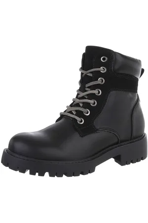 Ital-Design Damen Schnürschuhe Freizeit Stiefelette (87531906) Blockabsatz Schnürstiefeletten in - Verkäufer:
