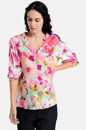 Bicalla Blusentop Bluse mit Blüten-Aquarell-Print in /Mint - Verkäufer: SENSCOIN GmbH