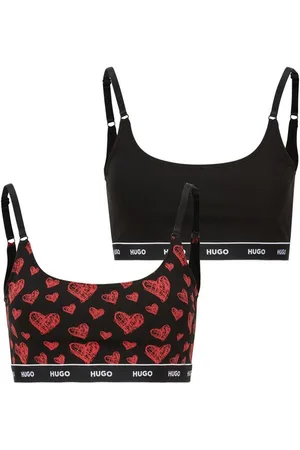 HUGO BOSS Bralette-BH TWIN BRALETTE DESIGN (Packung, 2-tlg) mit Logo auf dem Bund