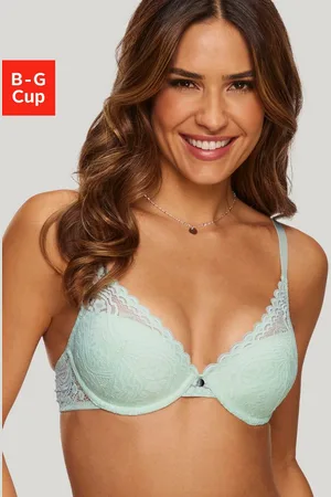 QS by s.Oliver Push-up-BH Danielle aus dezent transparenter Spitze in blumiger Optik, Dessous