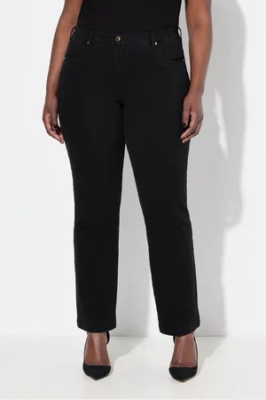 Ulla Popken Regular-fit-Jeans Jeans Mandy Black Denim gerades Bein Elastikbund - Verkäufer: Popken Fashion Group