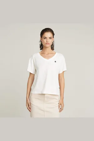 G-Star V-Shirt Open V Relaxed mit Logo Druck
