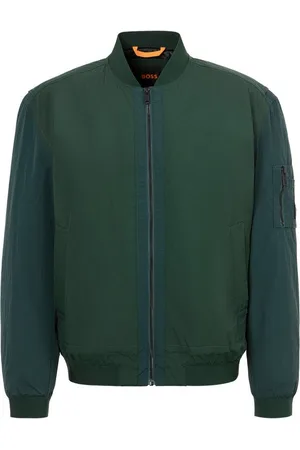 HUGO BOSS Blouson Olmec mit Flachstrickkragen