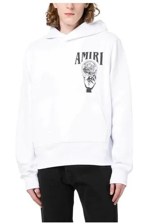 AMIRI Rundhalspullover Hoodie mit Logo Print Weiß Herren - Verkäufer: wellStyled
