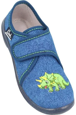 Beck Happy Dino Hausschuhe 3055 Baumwolle Blau Hausschuh - Verkäufer: Alex und Elis Kinderschuhe