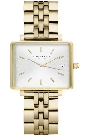 ROSEFIELD Quarzuhr Damenuhr Boxy XS Gold eckig QMWSG-Q021 - Verkäufer: JUWELSTORE.de