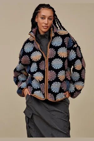 UGG Plüschjacke Marlene fluff Jacket Sun mit großem Allover-Muster