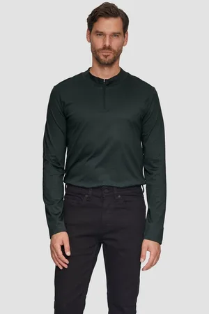 QS by s.Oliver Langarmshirt Langarmshirt mit Reißverschluss aus mercerisierter Baumwolle Rollsaumblende - Verkäufer: s.Oliver