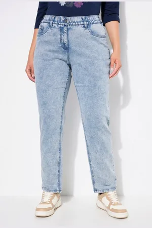 Ulla Popken Regular-fit-Jeans Boyfriend-Jerseyjeans weites Bein Komfortbund - Verkäufer: Popken Fashion Group